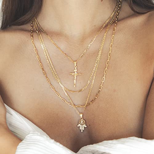 Barzel Cross Necklace For Women, Men, Boys, And Girls 18K Gold Plated Flat Mariner/Marina 060 3Mm Chain Necklace With Italian Cross Pendant (Gold Cross, 24) #TOP5