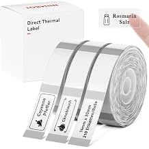 NIIMBOT D11 Label Maker Tape D110 Labels 3Rolls, Self-Adhesive Labeling Tape Replacement 0.55" X 1.18" 14 X 30mm Clear Label Refills for Home Office, 630 Labels/3Rolls, Clear