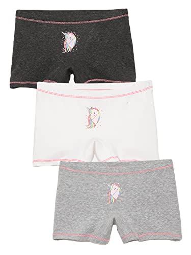 Image of mackly Girls Boxers (Pack of 3) - Cotton Boxer Shorts, Seamless Comfort, Mid Waist Boyshorts Panties