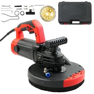 180mm Concrete Surface Grinder, 6 Speed Adjustments Angle Grinder Kit with Dust Shroud and Diamond Wheel, 2200W Seamless Floor Planer Kit with Auxiliary Handle for Floor, Wall and Ceiling