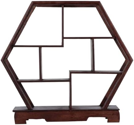 Carving Crafts Antique Display Rack, Sturdy Flower Pot Rack, Storage for Desk Decoration Gift Hotel Home(6 Angles)