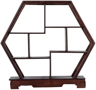 Carving Crafts Antique Display Rack, Sturdy Flower Pot Rack, Storage for Desk Decoration Gift Hotel Home(6 Angles)