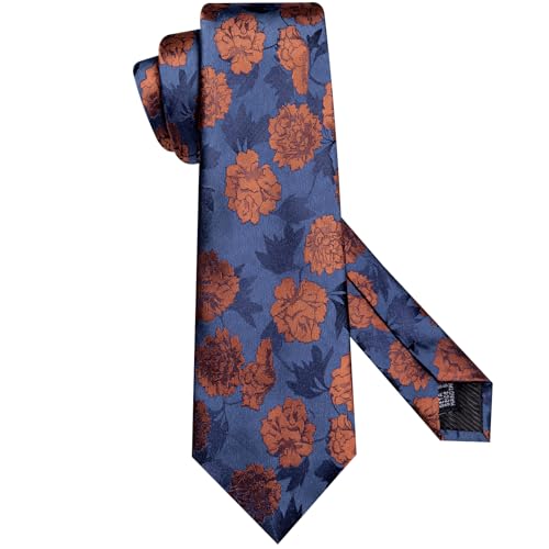 Image of Hi-Tie Men's Silk Ties Formal Woven Classic Necktie Pocket Square Cufflinks Lapel Pin Set Wedding Business