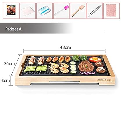 Elektrogrill 2 In 1 Teppanyaki Tischgrill Elektrisch Antihaftende Grillplatte Aus Alu-Druckguss Verstellbarer… – Bild 5