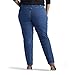 Lee Women's Plus Size Relaxed Fit Side Elastic Tapered Leg Jean, Pepper Stone, 20 Long