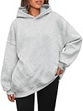 AUTOMET Womens Oversized Hoodies Fleece Sweatshirts Hooded Pullover 2025 Fashion Fall Clothes Trendy Outfits Winter Sweater Grey L