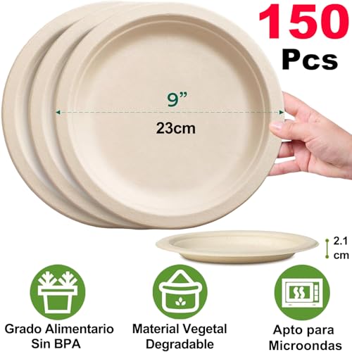 Platos Y Cubiertos, Kitchen plato desechable Marca Asuyasu (2)