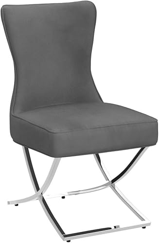 Miniatura 14 de LOULENS Elegance - Juego de 6 sillas de comedor de terciopelo, lujosas sillas de comedor tapizadas copetudas, sillas decorativas de terciopelo real