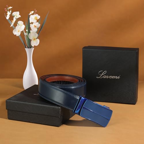 Image of Lavemi Men's Real Leather Ratchet Dress Casual Belt, Cut to Exact Fit,Elegant Gift Box