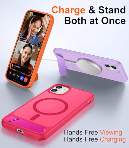 Image of Magnetic Compatible with iPhone 11 Phone Case, [Built-in Invisible Kickstand][Compatible with MagSafe] [Military Grade Shockproof] Slim Translucent Matte Phone Case for iPhone 11 6.1 inch