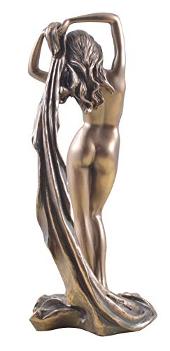 Unknown Female Nude Woman Keeps Her Scarf Over Head Figure Sculpture, Multicolor, 16 x 7 x 7 cm - Image 4