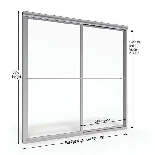 Basco Deluxe Framed Sliding Tub Door, Fits 56-59 Inch Opening, Obscure Glass, Silver Finish #TOP1