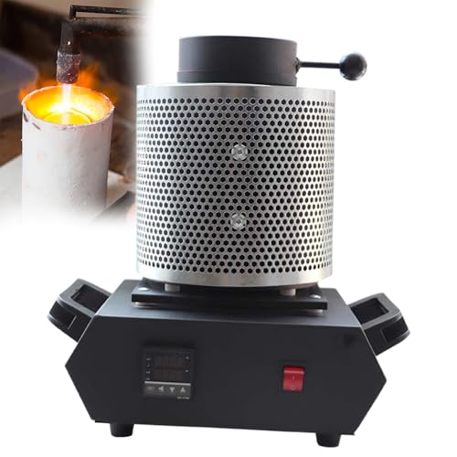 Beachtiful Horno de Fusión de Oro de 3 kg, 1600 W, 1150 ℃, Digital, Eléctrico, con Crisol de Grafito para Fundir Chatarra, Plata, Oro, Cobre y Aluminio.