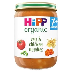 HiPP Organic Veg & Chicken Noodles Baby Food Jar 7+ Months 190g (Pack of 6)
