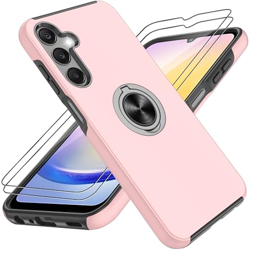 Gritup for Samsung Galaxy A25 5G Case with 360° Rotating Kickstand,Pink - image 1