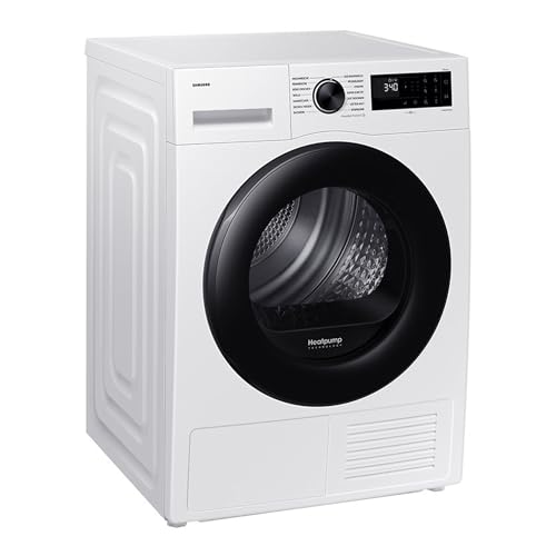 Samsung DV90DG52A0ABEG Wärmepumpentrockner, 9 kg, EEK: C, AI Wäschetrockner mit WiFi-SmartThings-App, LED-Display, Hygiene-Programm, Air Refresh, Knitterschutz, Weiß