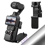 AMAZEAR Magnetic Mount Stand Compatible with DJI Osmo Pocket 4/3/Xtra Muse, Pocket4 Accessories Adapter Clamp Magnet Suction Case Holder on Desktop/Vertical Surface, 180° Adjustable Handle, Black