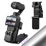 AMAZEAR Magnetic Mount Stand Compatible with DJI Osmo Pocket 4/3/Xtra Muse, Pocket4 Accessories Adapter Clamp Magnet Suction Case Holder on Desktop/Vertical Surface, 180° Adjustable Handle, Black