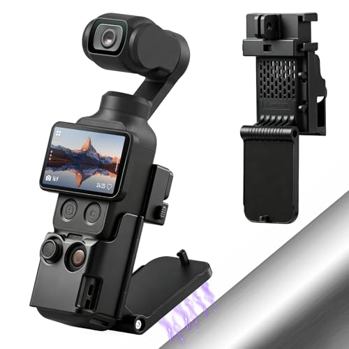 Image of AMAZEAR Magnetic Mount Stand Compatible with DJI Osmo Pocket 4/3/Xtra Muse, Pocket4 Accessories Adapter Clamp Magnet Suction Case Holder on Desktop/Vertical Surface, 180° Adjustable Handle, Black