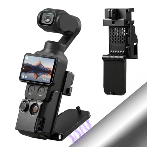 AMAZEAR Support magnétique pour DJI Osmo Pocket 3, Accessoire Pocket3, Adaptateur d'extension magnétique, support de boîtier à succion magnétique sur Bureau, Surface Verticale, Ajustable à 180°
