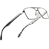 ABEJOJO Lesebrille für Herren, Blaulichtfilterung, Vollformat, Metall-Lesegeräte, Anti-Uv/Augenbelastung/Blendung (Grau, 2.5, diopters)