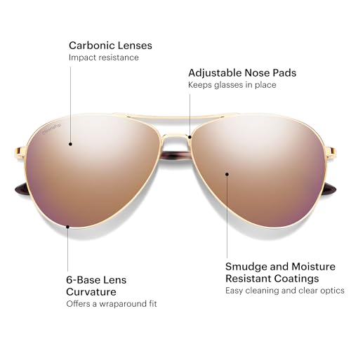 Image of SMITH Langley 2 Aviator Sunglasses - Medium Fit