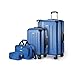Produktbild Amazon Basics Hartschalenkoffer-Set, 4-teiliges, Großer Koffer, Handgepäckkoffer, Tragetasche, Kompakte Reisetasche, Erweiterbar, 4 Spinner-Räder, Marineblau