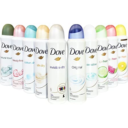 Dove body spray Anti-Perspirant/Anit-Transpirant (6X250ml/8.5oz, Mix within the available kinds)