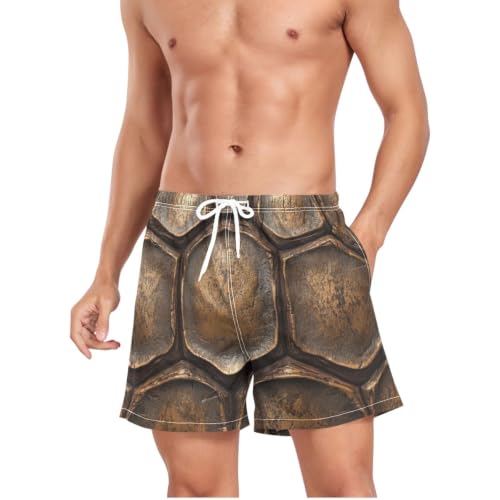 Bañador masculino de secado rápido con textura marrón anti-humedad