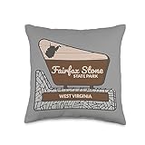 Fairfax Stone State Park West Virginia Welcome Sign Souvenir Throw Pillow