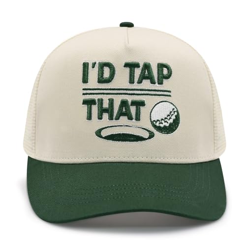 Mens Golf CapFunny3D Embroidery Id TAP that Fun Prank Gift for Unisex Adjustable CapRetro Mesh Snapback Hat for Golf Lovers The Best Gift for dad and Husband Green