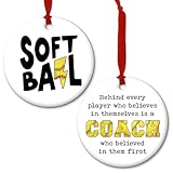CHOANG Softball Coach Ceramic Ornaments Decor Christmas - Thank You Ornament from Team Member, Coworker, Boss, Friend - Meaningful Gift Show Sincere Appreciation and Respect