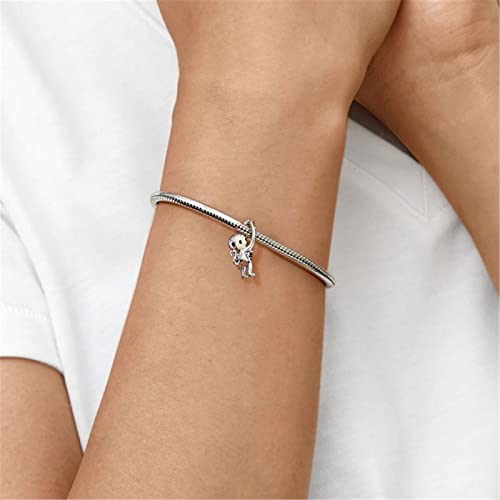 Image of GNOCE Embraces Heart Gemstone Bead Charms 925 Sterling Silver Rabbit Horse Triceratops Snake Monkey Cat Platypus Sloth Bear Pig Yak Ghost Matryoshka Doll Jewelry Gift for Women