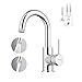 Produktbild ubeegol Waschtischarmatur Niederdruck Armatur Bad Wasserhahn mit 2 Strahlarten Badarmatur 360° drehbar Mischbatterie für Kaltwasser und einen Wasserboiler, Messing Chrom