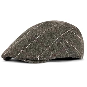 ACWOO Schiebermütze Barret Flat Cap Schirmmütze, Barett Cap Herren, Gatsby Schirmmütze Newsboy Flat Cap Baskenmütze, Kostüm Accessoires für Frühling Herbst Winter