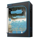 Grow Zelt 120x60x180 cm – 1680D Oxford Indoor Grow Tent mit Diamant Mylar, Lichtdicht & Wasserdicht, Stabiler Metallrahmen, Hochleistungs-Reißverschluss, Belüftung & Bodenwanne