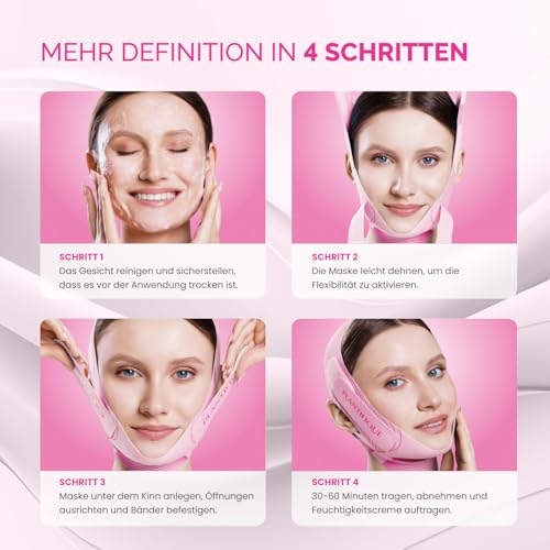 PLANTIFIQUE Kinnmaske Doppelkinn Wiederverwendbar - Atmungsaktive V-Line Gesichtsmaske - Chin Strap V Shape Face Mask