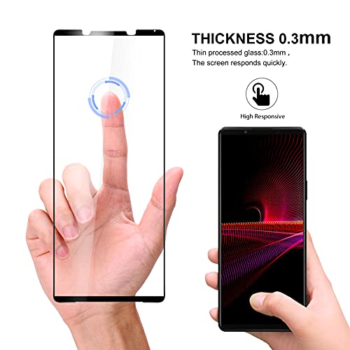 [ 2 Pack ] Sony Xperia 1 Iii Tempered Glass Screen Protector, Clear Transparent Film Bubble Free Case Friendly 9H Hardness Anti-Scratch Protective Coverage For Sony Xperia 1 Iii 2021 #TOP1