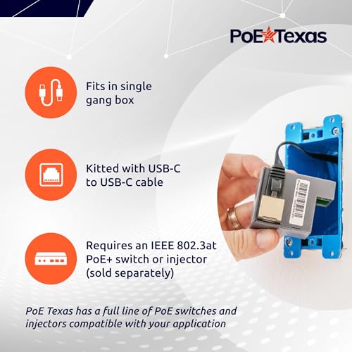 Adaptador PoE+ a USB-C Power Delivery para ampliación de carga y datos en tabletas 6