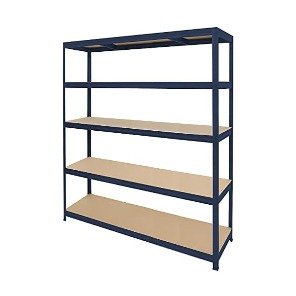 Certeo Stabiles Schwerlastregal | Tragkraft 200 kg pro Fachboden | HxBxT 1800 mm x 1800 mm x 450 mm | Dunkelgrau…