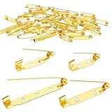 Gold Brooch Pin, 4 Sizes Pack Gold Safety Pins 80 PCS Brooch Pins for Crafting, Jewelry Making, Badges, Crafts, Name Tags and DIY Accessories