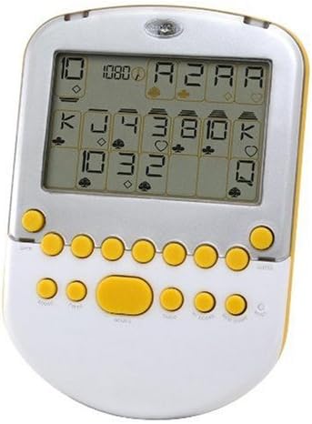 Mattel Big Screen Solitaire - White/ Silver with Yellow Accents