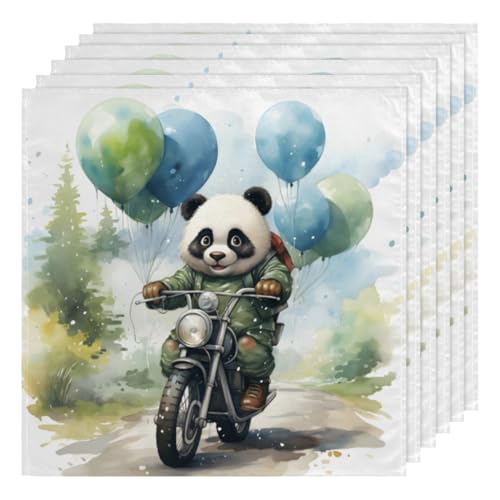 Set de 6 Servilletas de Tela Panda 50.5 x 50.5 cm miniatura 1