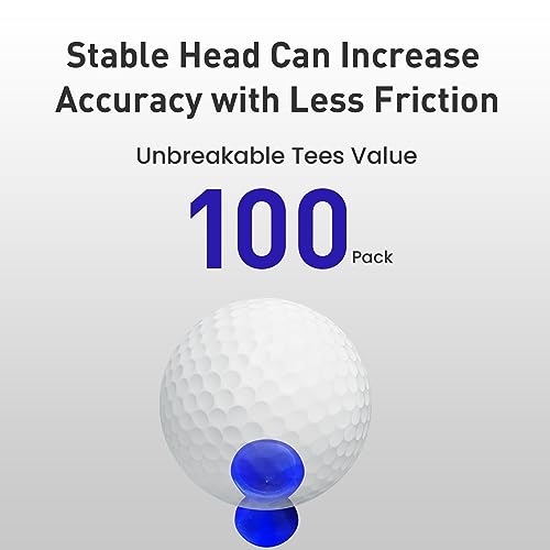 FINGER TEN Castle Golf Tees Plastic Unbreakable Value 100 Count Size 1 1/2 Color Blue, Golf Practice Tees Stable Durable (Blue) - Image 4