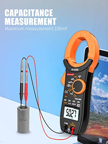 Aicevoos 828D Digital Clamp Meter 6000 Counts Amp Voltage Tester Auto-Ranging,Measures Ac/Dc Voltage&Current,Temperature Capacitance Resistance Diodes(1000A Ac/Dc Current) #TOP4