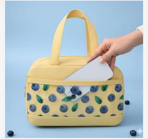 Image of Insulated Lunch Bag Leakproof Tote for Work, School, Travel, and Picnics Perfect for Women and Men(Black) Nylon, 16.2 Liters (Yellow)