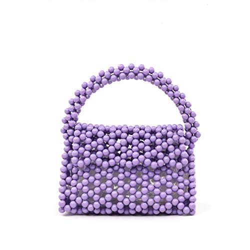 Image of YUSHINY Candy Color Acrylic Beaded Hollow Handbag Evening Clutch Triangle Bags for Wedding Party | Acrylic