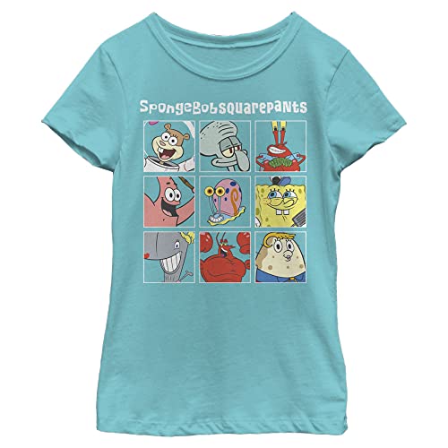 Nickelodeon Spongebob Squarepants Oversized Bob Grid Girls Short Sleeve Tee Shirt