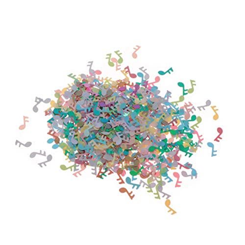 PLAFOPE 1 Pack Round Kitchen Music Notes Coloured Tissue Paper Musical Clef Confetti Decoration Gold Glitter Circle Dining Rock Paper Table Decor Party Bride Sequins Dining Table