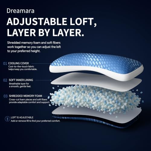 Dreamara Side Sleeper Pillow, Cooling Crescent Memory Foam Queen Pillow 1PK — view 3